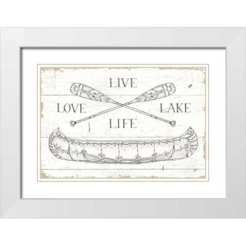 Lake Sketches III White Modern Wood Framed Art Print with Double Matting by Brissonnet, Daphne