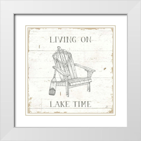 Lake Sketches IV White Modern Wood Framed Art Print with Double Matting by Brissonnet, Daphne