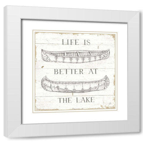 Lake Sketches V White Modern Wood Framed Art Print with Double Matting by Brissonnet, Daphne