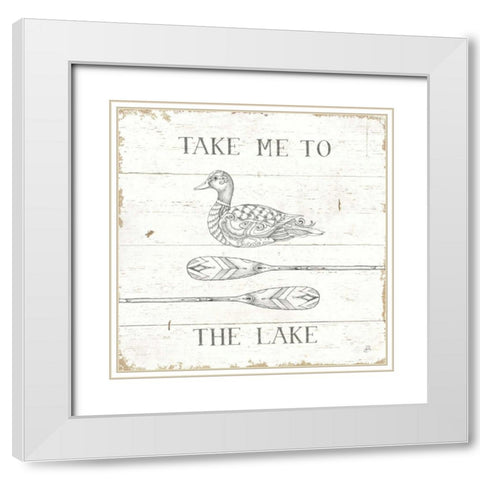 Lake Sketches VII White Modern Wood Framed Art Print with Double Matting by Brissonnet, Daphne