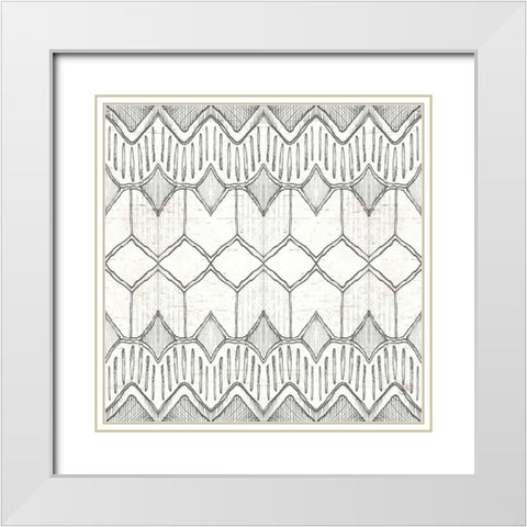 Lake Sketches Pattern VA White Modern Wood Framed Art Print with Double Matting by Brissonnet, Daphne