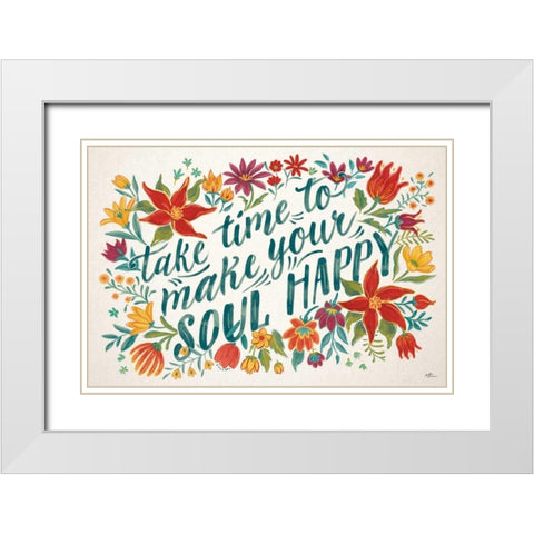 Happy Thoughts I White Modern Wood Framed Art Print with Double Matting by Penner, Janelle