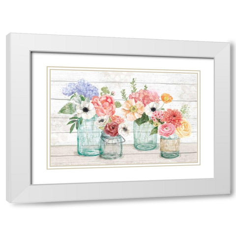 Pastel Flower Market I White Modern Wood Framed Art Print with Double Matting by Urban, Mary