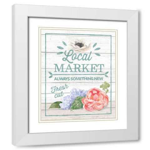 Pastel Flower Market V White Modern Wood Framed Art Print with Double Matting by Urban, Mary