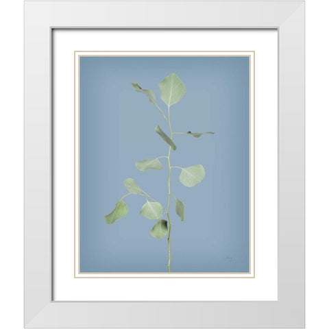 Simple Stems I Blue Crop White Modern Wood Framed Art Print with Double Matting by Bradley, Felicity