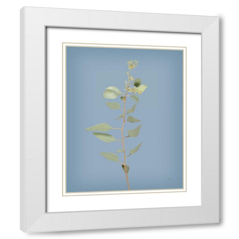 Simple Stems II Blue Crop White Modern Wood Framed Art Print with Double Matting by Bradley, Felicity