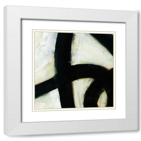 In the Maze I v2 Crop White Modern Wood Framed Art Print with Double Matting by Davies, Jane