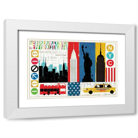 New York City Experience White Modern Wood Framed Art Print with Double Matting by Mullan, Michael
