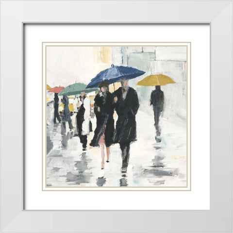 City In The Rain II White Modern Wood Framed Art Print with Double Matting by Tillmon, Avery
