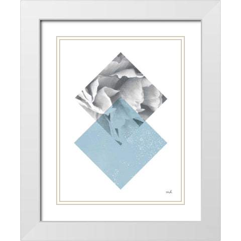Blossoms III v2 White Modern Wood Framed Art Print with Double Matting by Hershey, Moira
