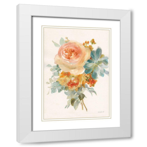 Autumn Garden Bouquet II v2 White Modern Wood Framed Art Print with Double Matting by Nai, Danhui