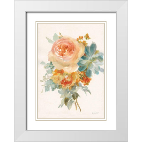 Autumn Garden Bouquet II v2 White Modern Wood Framed Art Print with Double Matting by Nai, Danhui