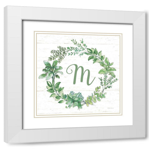 Farmhouse Cotton X v2 Dark Green White Modern Wood Framed Art Print with Double Matting by Grove, Beth