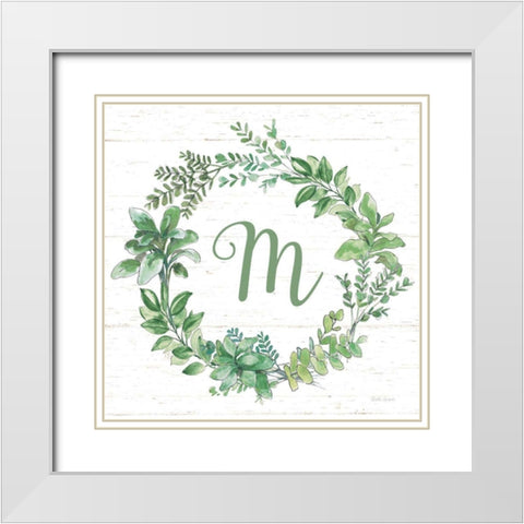 Farmhouse Cotton X v2 Dark Green White Modern Wood Framed Art Print with Double Matting by Grove, Beth