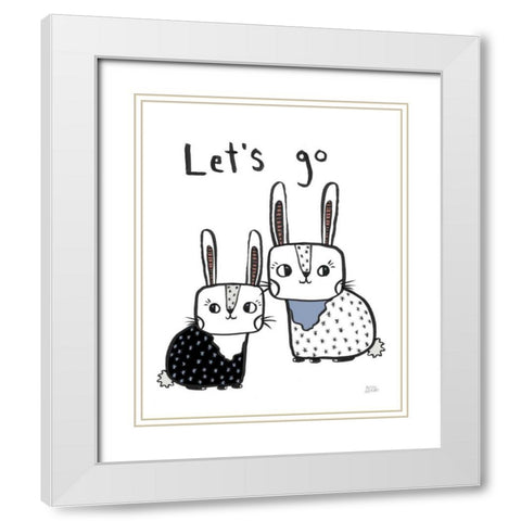 Scandy Baby Gray V White Modern Wood Framed Art Print with Double Matting by Averinos, Melissa