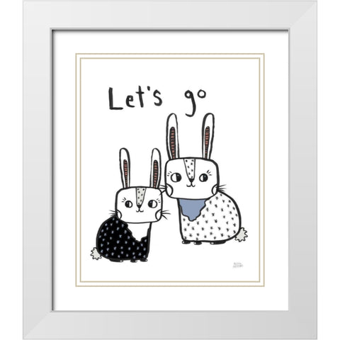 Scandy Baby Gray V White Modern Wood Framed Art Print with Double Matting by Averinos, Melissa