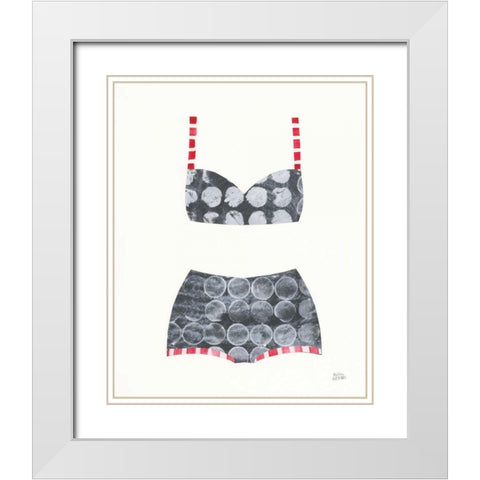 Bathing Beauty I White Modern Wood Framed Art Print with Double Matting by Averinos, Melissa