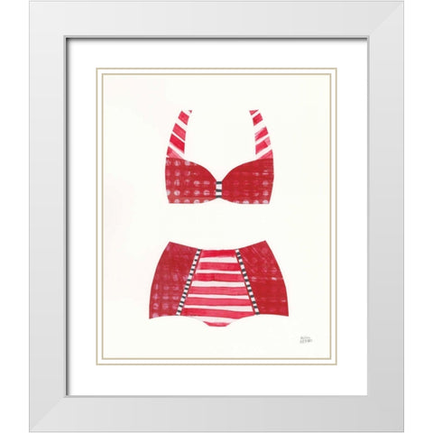 Bathing Beauty II White Modern Wood Framed Art Print with Double Matting by Averinos, Melissa