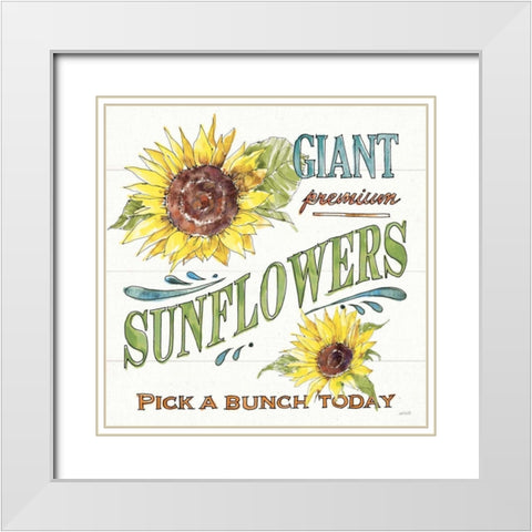 Sunflower Fields IV White Modern Wood Framed Art Print with Double Matting by Tavoletti, Anne