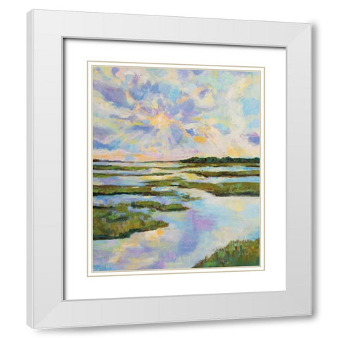 Weekapaug White Modern Wood Framed Art Print with Double Matting by Vertentes, Jeanette