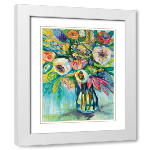 Color Burst White Modern Wood Framed Art Print with Double Matting by Vertentes, Jeanette