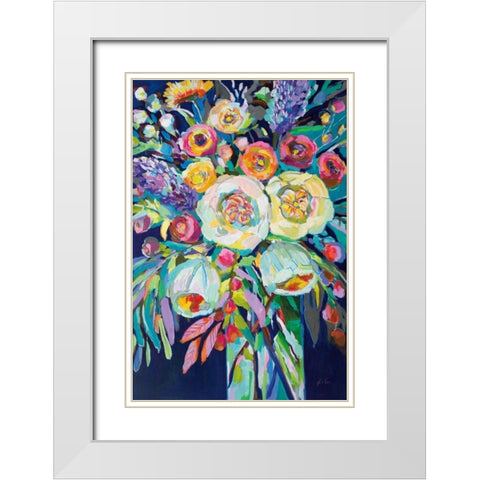 Lilys Bouquet White Modern Wood Framed Art Print with Double Matting by Vertentes, Jeanette