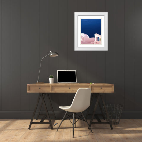 Santorini II Spring Crop White Modern Wood Framed Art Print with Double Matting by Miller, Sara Zieve