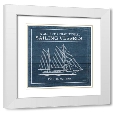 Vintage Sailing Knots XI White Modern Wood Framed Art Print with Double Matting by Urban, Mary