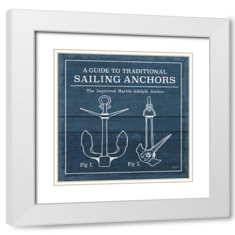 Vintage Sailing Knots XII White Modern Wood Framed Art Print with Double Matting by Urban, Mary