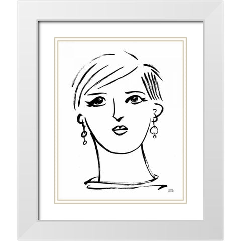 Making Faces II White Modern Wood Framed Art Print with Double Matting by Averinos, Melissa