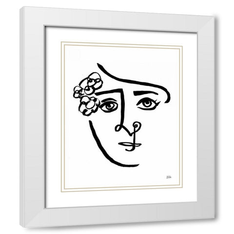 Making Faces III White Modern Wood Framed Art Print with Double Matting by Averinos, Melissa