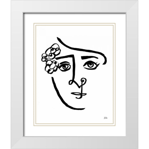 Making Faces III White Modern Wood Framed Art Print with Double Matting by Averinos, Melissa
