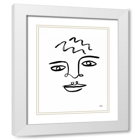 Making Faces IV White Modern Wood Framed Art Print with Double Matting by Averinos, Melissa