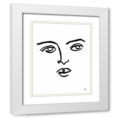 Making Faces VI White Modern Wood Framed Art Print with Double Matting by Averinos, Melissa