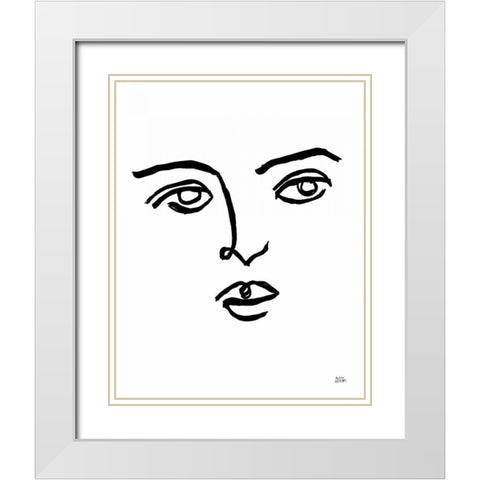 Making Faces VI White Modern Wood Framed Art Print with Double Matting by Averinos, Melissa