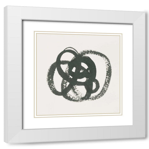 Scribbly Black I White Modern Wood Framed Art Print with Double Matting by Hershey, Moira