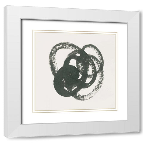 Scribbly Black II White Modern Wood Framed Art Print with Double Matting by Hershey, Moira