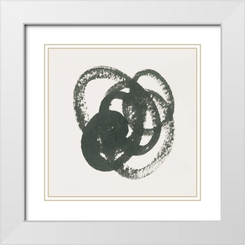 Scribbly Black II White Modern Wood Framed Art Print with Double Matting by Hershey, Moira