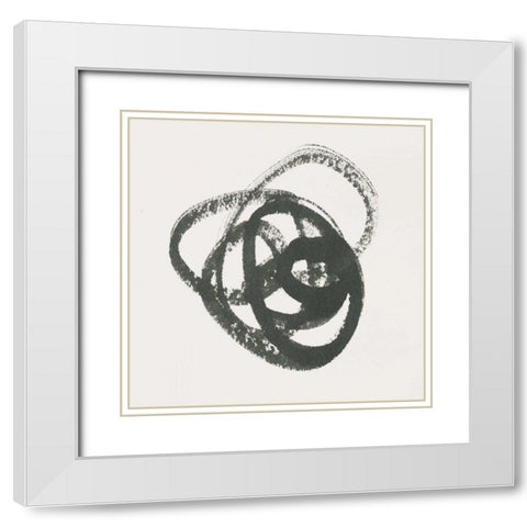 Scribbly Black III White Modern Wood Framed Art Print with Double Matting by Hershey, Moira