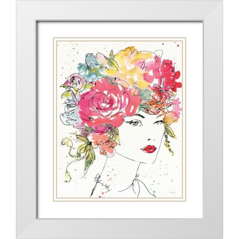 Floral Figures I White Modern Wood Framed Art Print with Double Matting by Tavoletti, Anne