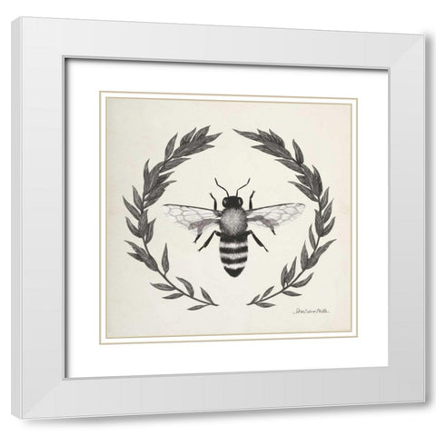 Happy to Bee Home I Neutral White Modern Wood Framed Art Print with Double Matting by Miller, Sara Zieve