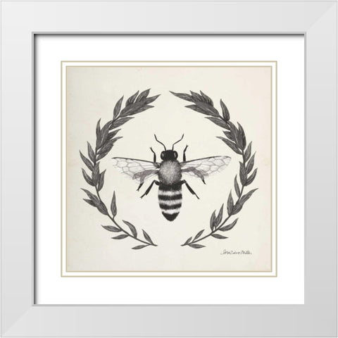 Happy to Bee Home I Neutral White Modern Wood Framed Art Print with Double Matting by Miller, Sara Zieve