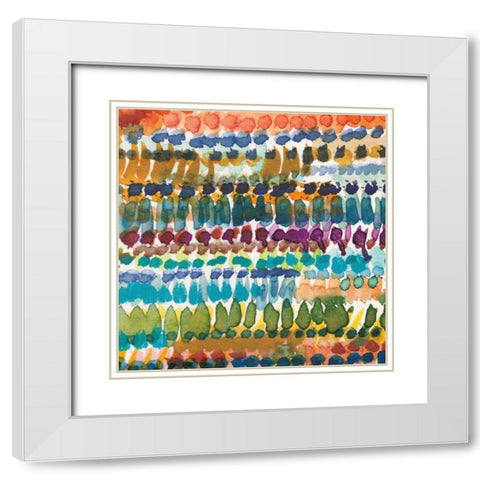 Colorful Patterns V Crop I White Modern Wood Framed Art Print with Double Matting by Warrick, Cheryl