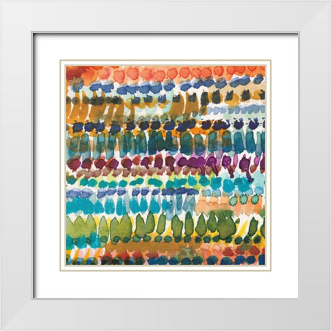 Colorful Patterns V Crop I White Modern Wood Framed Art Print with Double Matting by Warrick, Cheryl
