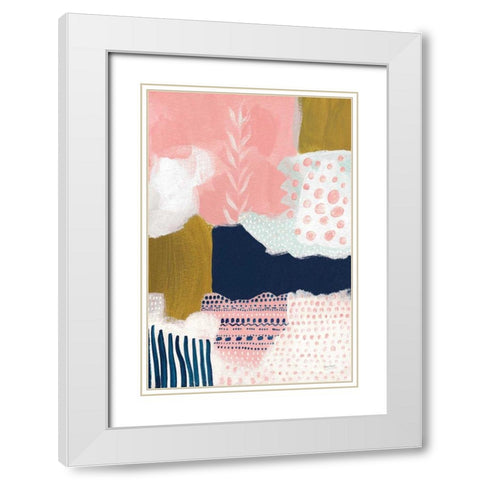 Tribal Study Coral White Modern Wood Framed Art Print with Double Matting by Mack, Lynn
