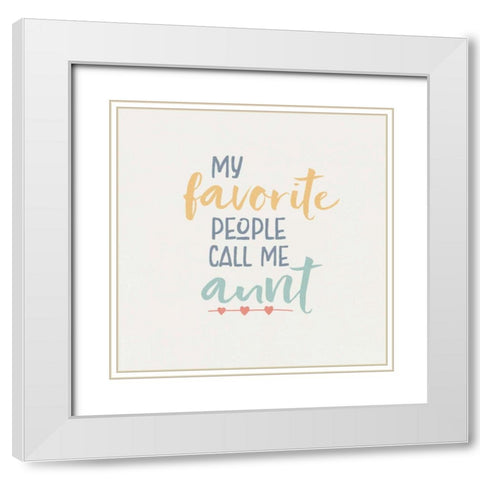 Aunt Inspiration IV Color White Modern Wood Framed Art Print with Double Matting by Wild Apple Portfolio