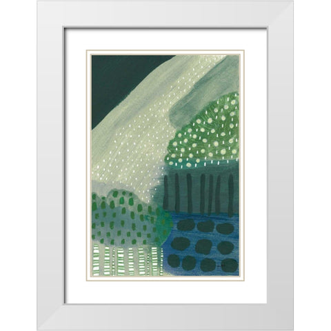 Salt Shrub III Green White Modern Wood Framed Art Print with Double Matting by Mack, Lynn