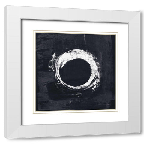 Zen Circle I Black Crop White Modern Wood Framed Art Print with Double Matting by Averinos, Melissa