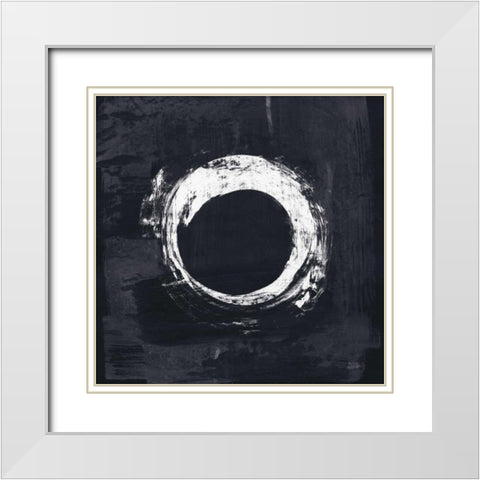 Zen Circle I Black Crop White Modern Wood Framed Art Print with Double Matting by Averinos, Melissa