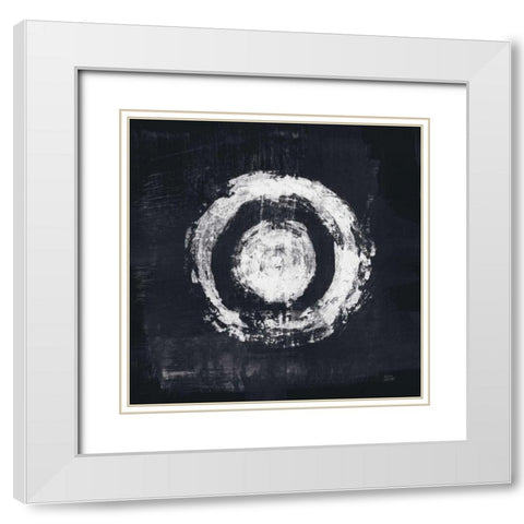 Zen Circle II Black Crop White Modern Wood Framed Art Print with Double Matting by Averinos, Melissa